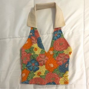 Zara Halter Floral Top